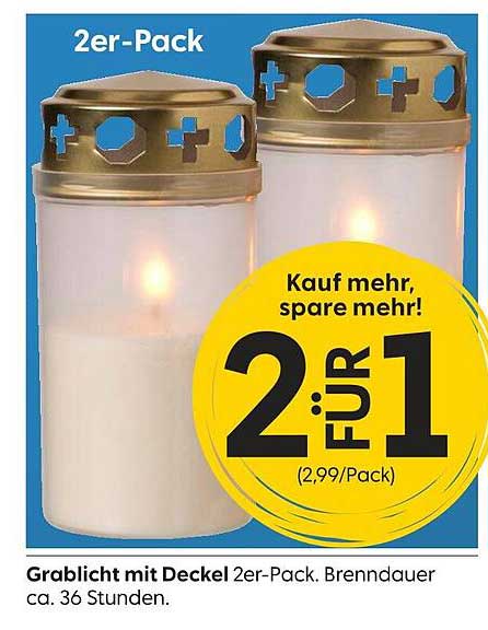 Grablicht mit Deckel 2er-Pack