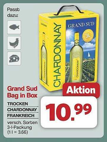 Grand Sud Bag in Box - Trocken Chardonnay aus Frankreich