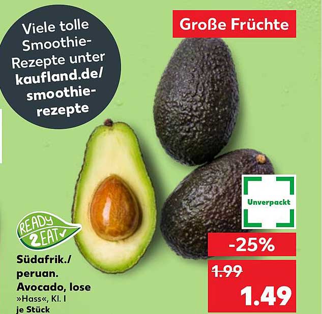 Große Avocados "Hass", lose, je Stück