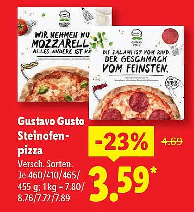 Gustavo Gusto Steinofenpizza - Verschiedene Sorten
