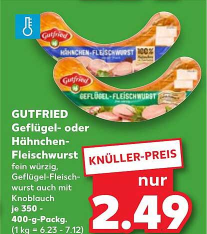 GUTFRIED Geflügel- oder Hänchen-Fleischwurst