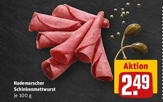 Hademarscher Schinkenmettwurst je 100 g - Aktion