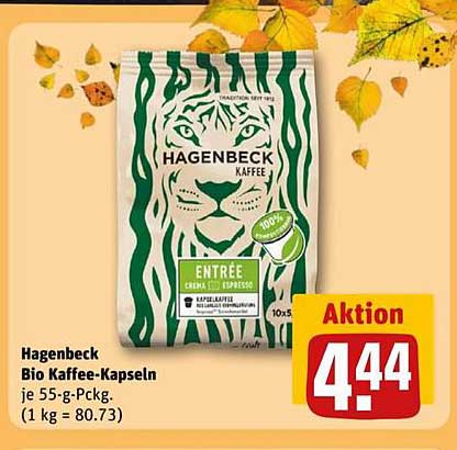 Hagenbeck Bio Kaffee-Kapseln je 55-g-Pck.