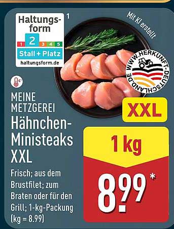 Hähnchen-Ministeaks XXL – 1 kg für nur 8,99 €