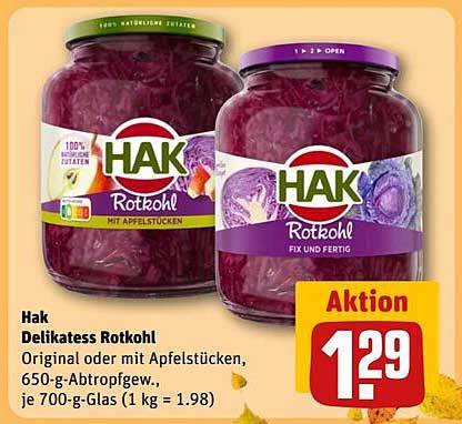 Hak Delikatess Rotkohl 650-g-Glas
