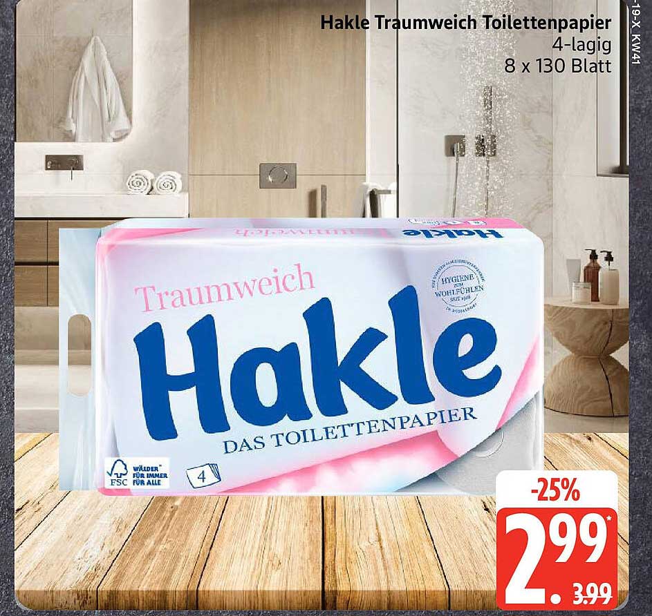 Hakle Traumweich Toilettenpapier - 4-lagig, 8 x 130 Blatt