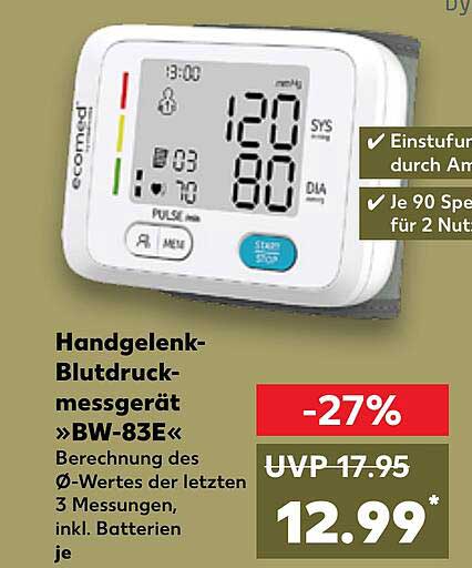 Handgelenk-Blutdruckmessgerät »BW-83E«