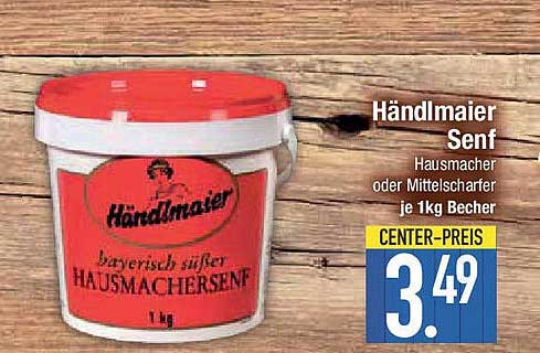 Händlmaier Senf Hausmacher oder Mittelscharf je 1kg Becher