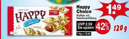 Happy Choice Waffeln mit Haselnussfüllung