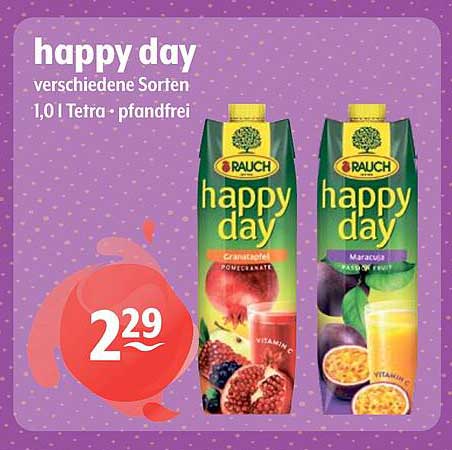 happy day verschiedene Sorten 1,0 l Tetra - pfandfrei