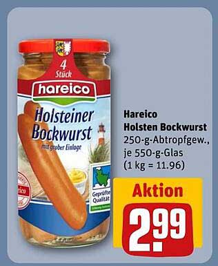 Hareico Holsten Bockwurst 250-g-Glas