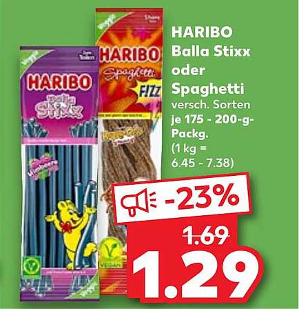 HARIBO Balla Stixx oder Spaghetti – Verschiedene Sorten, je 175 - 200 g-Packung