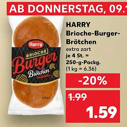 HARRY Brioche-Burger-Brötchen 4 St. – extra zart