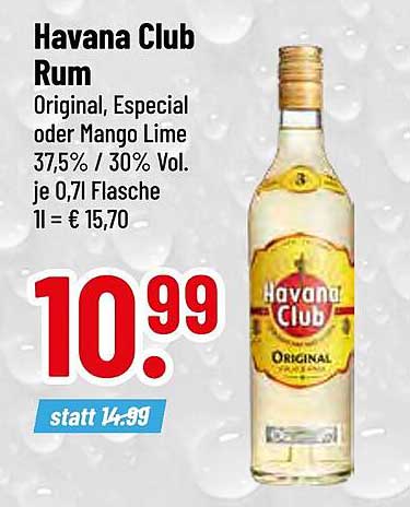 Havana Club Rum - Original, Especial oder Mango Lime 0,7 l
