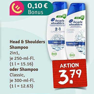 Head & Shoulders Shampoo 2in1 oder Shampoo Classic