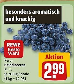 Heidelbeeren Kl. I, je 200-g-Schale