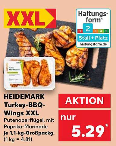 HEIDEMARK Turkey-BBQ-Wings XXL Putenoberflügel, mit Paprika-Marinade