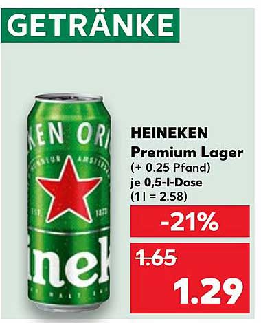 HEINEKEN Premium Lager 0,5 l Dose