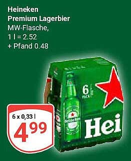 Heineken Premium Lagerbier 6 x 0,33 l