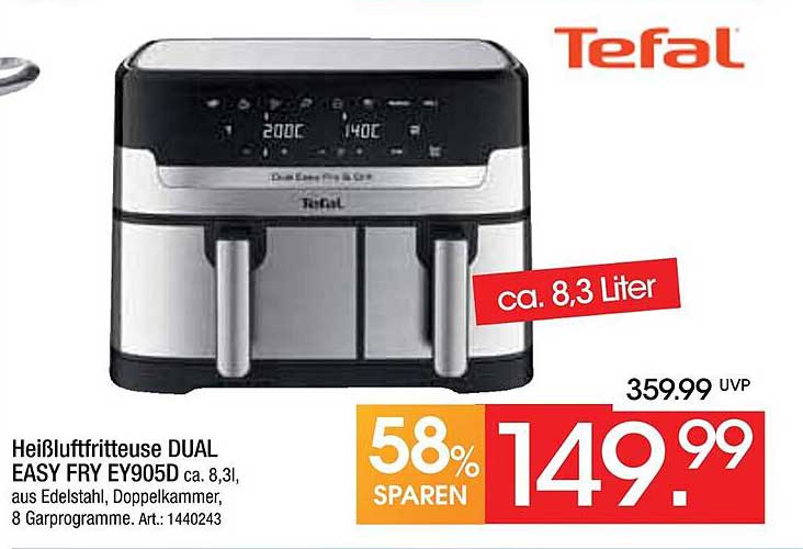 Heiße Luftfritteuse DUAL EASY FRY EY905D