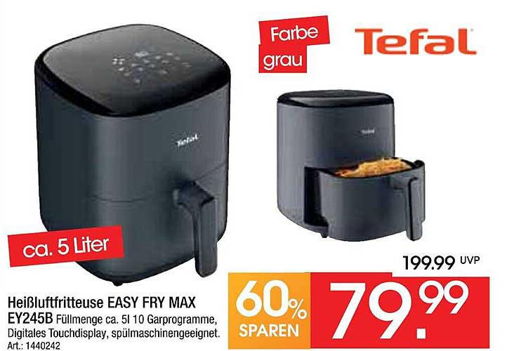 Heiße Luftfritteuse EASY FRY MAX EY245B von Tefal