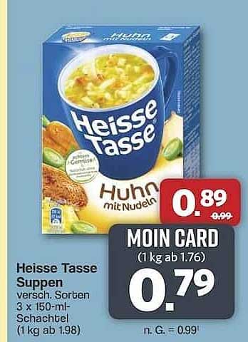 Heisse Tasse Huhn mit Nudeln 3 x 150 ml