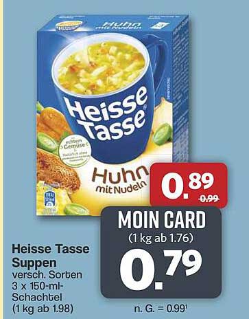 Heisse Tasse Suppen Huhn mit Nudeln 3 x 150-ml-Schachtel