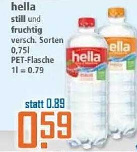 hella still und fruchtig, 0,75 l PET-Flasche
