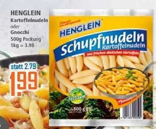 HENGLEIN Kartoffelnudeln oder Gnocchi 500g Packung