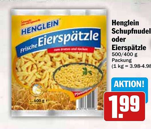 Henglein Schupfnudeln oder Eierspätzle 600 g