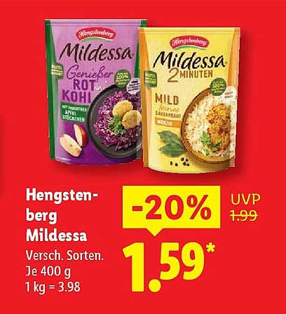 Hengstenberg Mildessa - Verschiedene Sorten 400 g