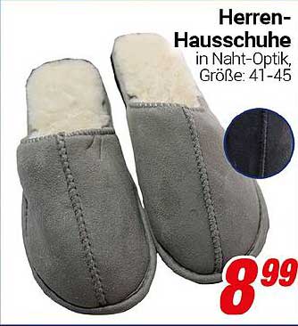 Herren-Hausschuhe in Naht-Optik, Größe: 41-45