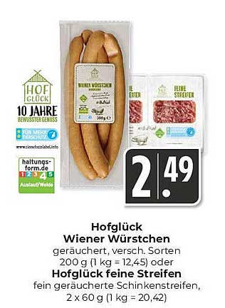Hofglück Wieners Würstchen - geräuchert, verschiedene Sorten