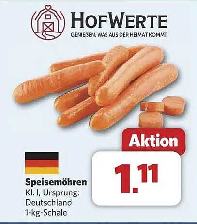 HofWerte Speisemöhren Kl. I, 1-kg-Schale