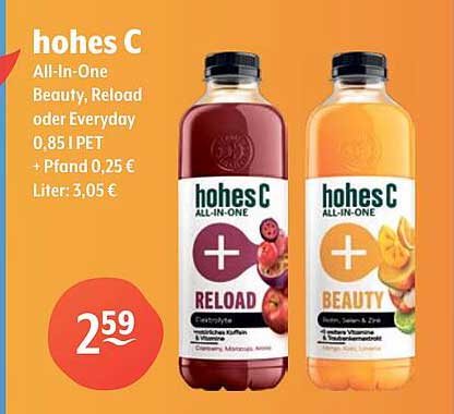 hohes C All-In-One Beauty, Reload oder Everyday 0,85 l PET