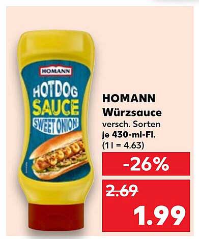 HOMANN Würzsauce Sweet Onion 430 ml