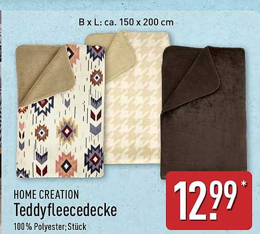 HOME CREATION Teddyfliecedecke 150 x 200 cm