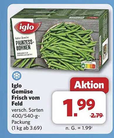 Iglo Gemüse Frisch vom Feld - Prinzessbohnen