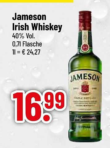 Jameson Irish Whiskey 0,7l – nur für kurze Zeit!
