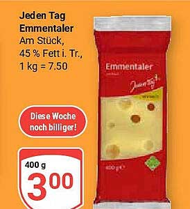 Jeden Tag Emmentaler, 400 g