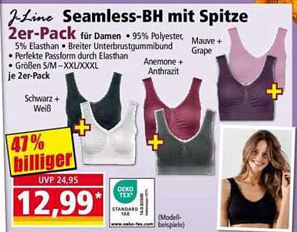J.Line Seamless-BH mit Spitze 2er-Pack