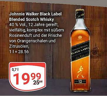 Johnnie Walker Black Label Blended Scotch Whisky 0,7 l