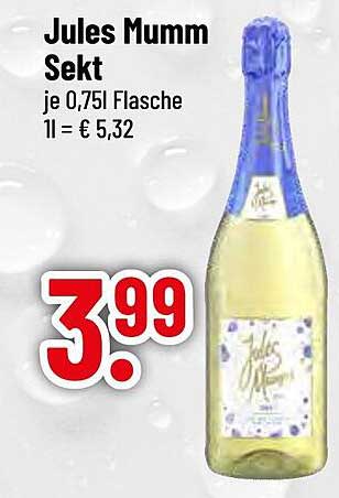 Jules Mumm Sekt je 0,75l Flasche