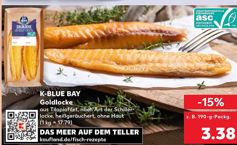 K-BLUE BAY Goldlocke – heißgeräuchertes Tilapiafilet