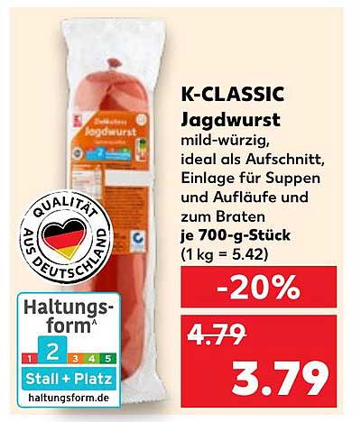 K-CLASSIC Jagdwurst mild-würzig