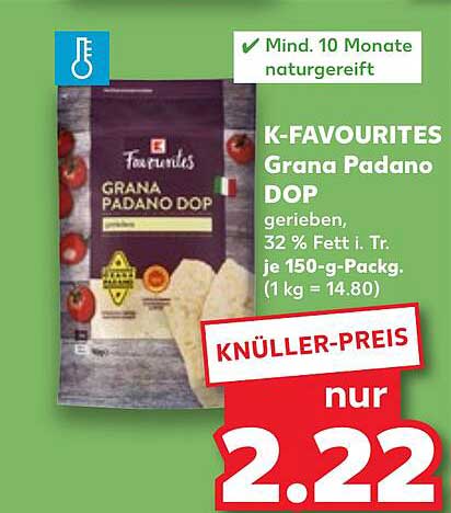 K-FAVOURITES Grana Padano DOP gerieben 150 g