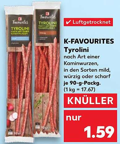 K-Favourites Tyrolini - Luftgetrocknete Kaminwürste