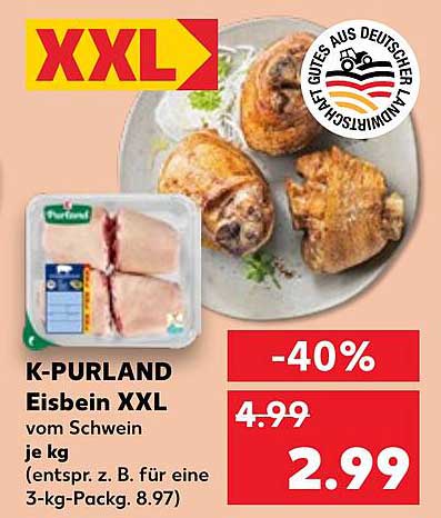 K-PURLAND Eisbein XXL vom Schwein je kg
