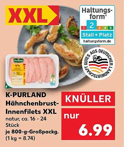 K-PURLAND Hähnchenbrust-Innenfilets XXL