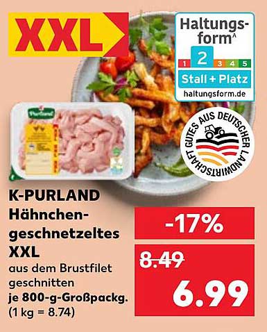 K-PURLAND Hähnchengeschnetzeltes XXL